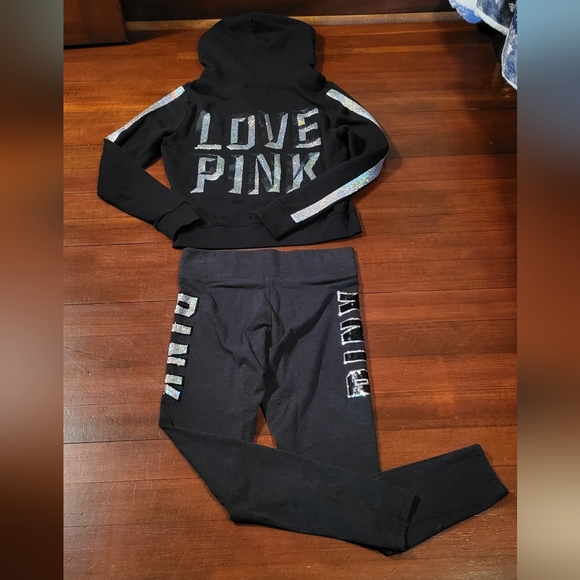 RARE Victoria's Secret Bling Hoodie And Bling Leggings Set (2 Piece) - Picture 10 of 11